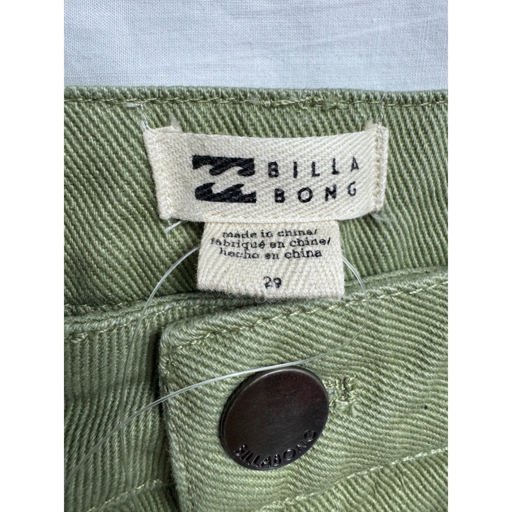 Billabong Leia Pant Avo Green Utility Cargo Wide Leg Twill Womens waist 29 in‎ - Picture 7 of 16